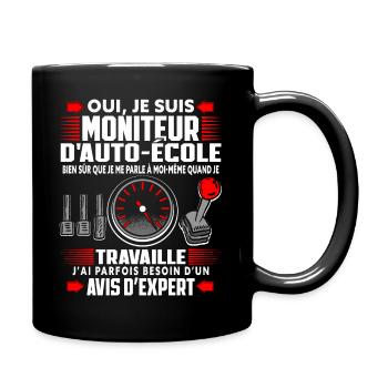 Moniteur De Conduite Moniteur D'Auto-École - Mug uni - noir - Droite