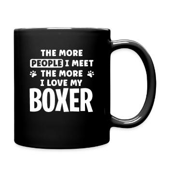 Plus je rencontre de gens, plus j’aime - Mug uni - noir - Droite