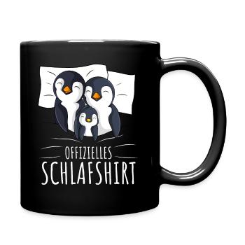 Offizielles Schlafshirt Pinguin Familie - Tasse einfarbig - Schwarz - Rechts