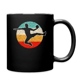 Handball Retro - Full Colour Mug - black - Right