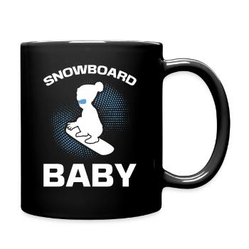 Snowboarding Snowboard Baby Kids Snowboarder - Full Colour Mug - black - Right