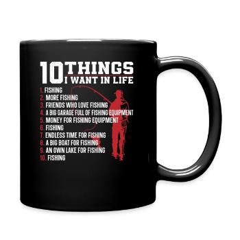 Fishing Vintage - Full Colour Mug - black - Right