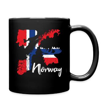 Norwegen Urlaub Norwegen Landkarte Angeln Norwegen - Tasse einfarbig - Schwarz - Rechts