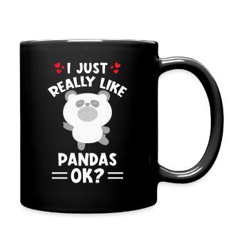 J’aime vraiment Pandas ok - Mug uni - noir - Droite