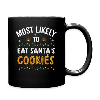 Le plus susceptible de manger des biscuits du Père Noël, Noël - Mug uni - noir - Droite