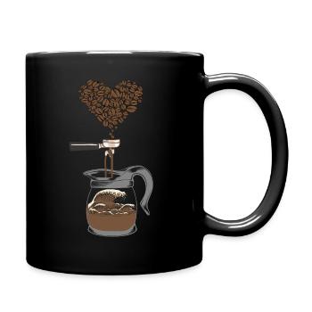 Barista And Great Wave Coffee Beans Art - Full Colour Mug - black - Right