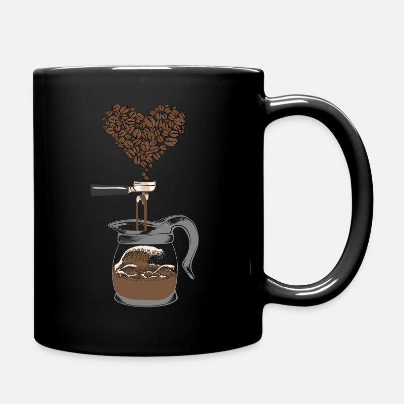 Barista et Great Wave Coffee Beans Art - Mug uni - noir
