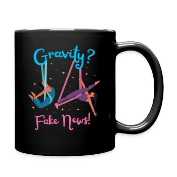 Funny Aerialist Cartoon Art - Full Colour Mug - black - Right