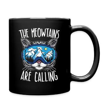 The Meowtains Call Snowboard Snowboarders - Full Colour Mug - black - Right