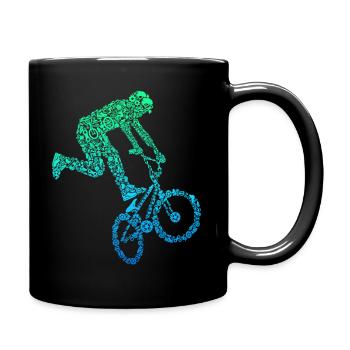 BMX Stunt Dirt Bike Freestyle Rider - Full Colour Mug - black - Right