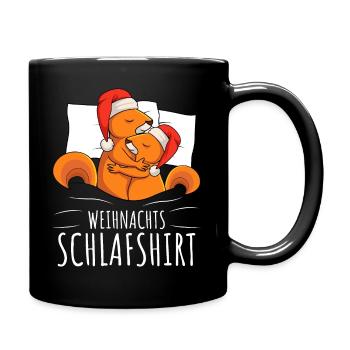 Schlafshirt Eichhörnchen Weihnachten - Tasse einfarbig - Schwarz - Rechts
