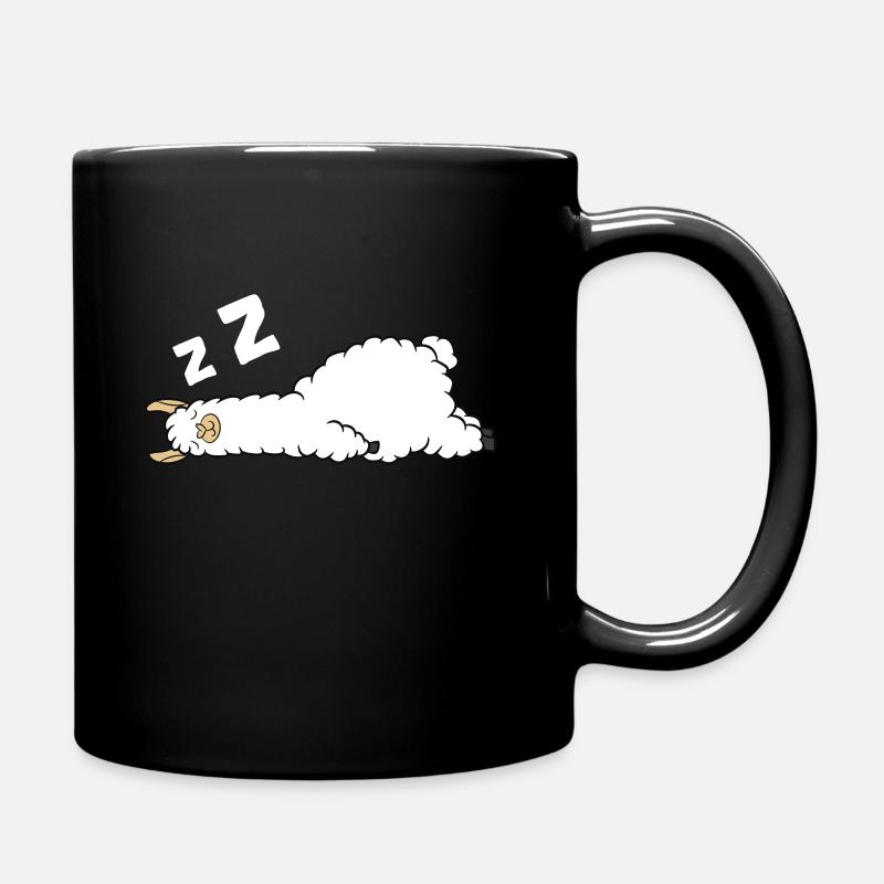 Müdes Lama Pyjama Liebe Llamas - Tasse einfarbig - Schwarz