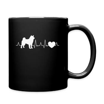 Shiba Inu Herzschlag Akita Inu - Tasse einfarbig - Schwarz - Rechts
