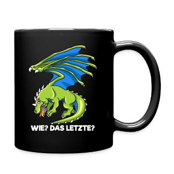 Drachen Wie Das Letzte Drache frisst Einhorn - Tasse einfarbig - Schwarz - Rechts