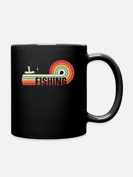 Fishing Retro Vintage Fishing - Tasse einfarbig - Schwarz