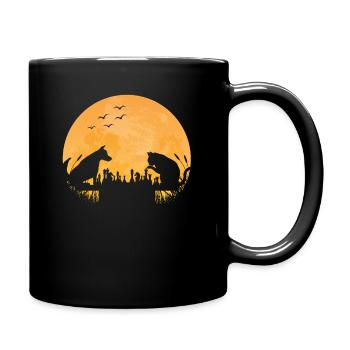 Chess Chess Player Chess Game Dog Cat - Full Colour Mug - black - Right