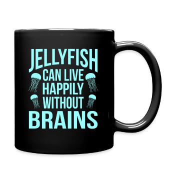 Qualle - Tasse einfarbig - Schwarz - Rechts