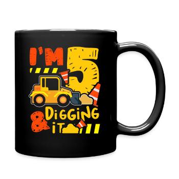 Construction trucks for a construction truck fan - Tasse einfarbig - Schwarz - Rechts