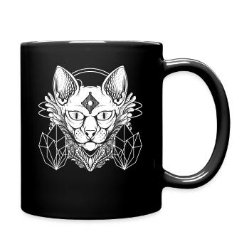 Sphynx Katze Nu Goth Occult Satanic - Tasse einfarbig - Schwarz - Rechts