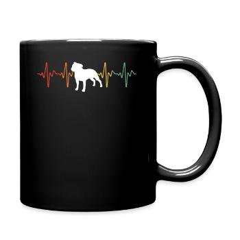 Distressed Pitbull Terrier Heartbeat - Full Colour Mug - black - Right