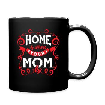 At home mom mother love red heart mother love - Full Colour Mug - black - Right