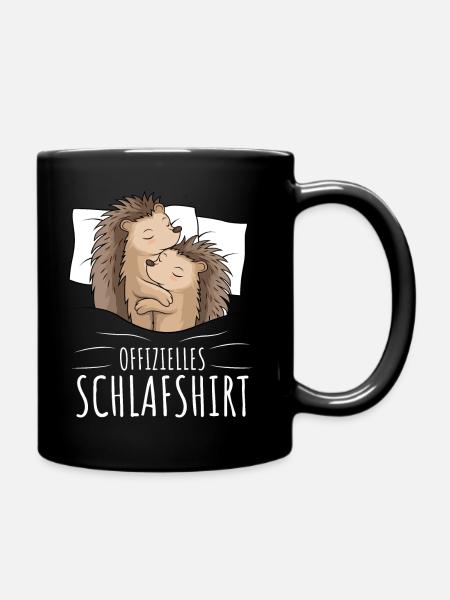 Offizielles Schlafshirt Igel - Tasse einfarbig - Schwarz