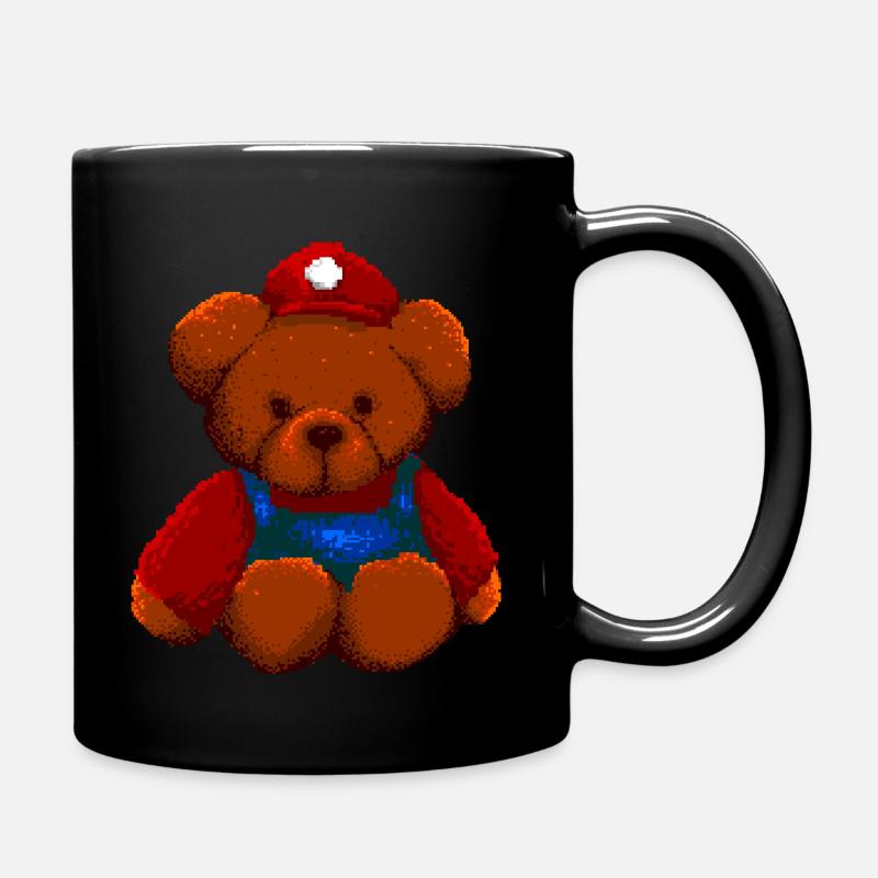 mario bear 8 bit pixel art - Mug uni - noir