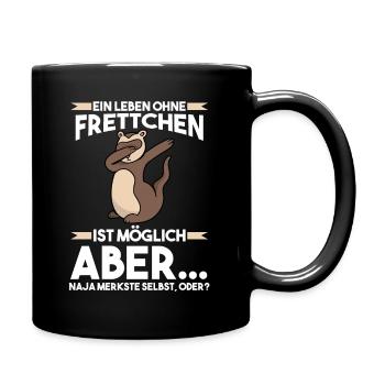 Frettchen - Tasse einfarbig - Schwarz - Rechts