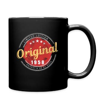 Geburtsjahr 1958 Original 1958 Geburtstag Geschenk - Tasse einfarbig - Schwarz - Rechts
