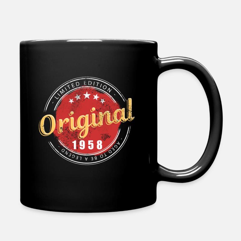Geburtsjahr 1958 Original 1958 Geburtstag Geschenk - Tasse einfarbig - Schwarz