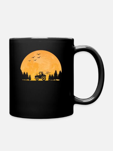 Conducteur de tracteur Tracteur Tracteur Agriculteur Moon - Mug uni - noir