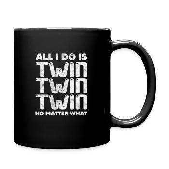 Zwillinge - Tasse einfarbig - Schwarz - Rechts