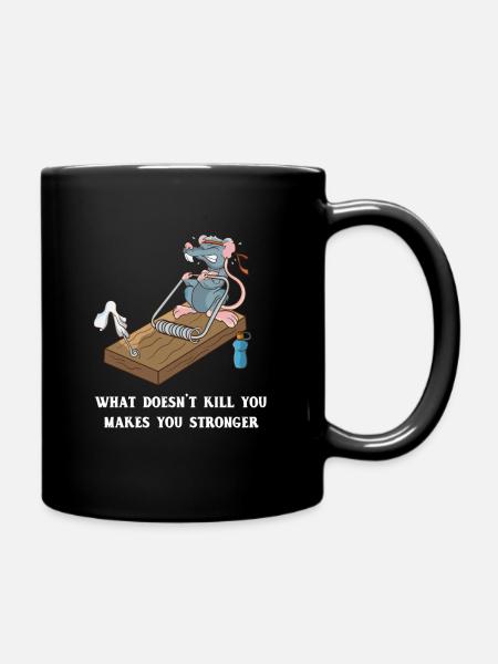 Lustige Maus Training Mausefalle Fitness Workout - Tasse einfarbig - Schwarz
