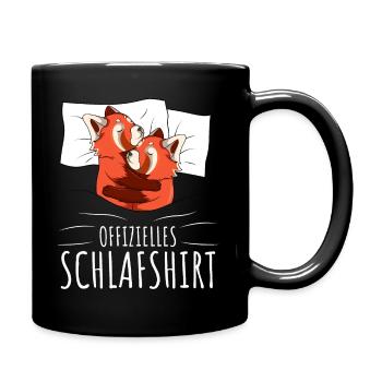 Offizielles Schlafshirt Roter Panda Red Panda - Tasse einfarbig - Schwarz - Rechts