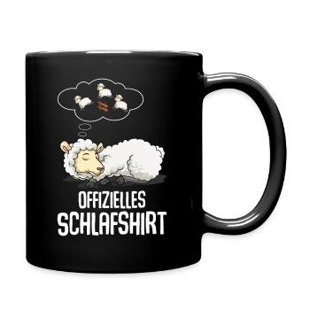Offizielles Schlafshirt Schafe Schlafen - Tasse einfarbig - Schwarz - Rechts