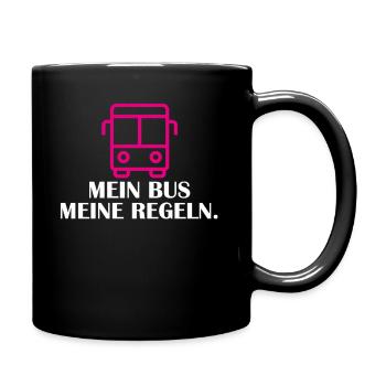 Busfahrerin Busfahrer Linienbus Schulbus Reisebus - Tasse einfarbig - Schwarz - Rechts