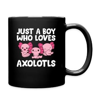 Axolotl Boy Nur ein Junge, der Axolotls liebt - Tasse einfarbig - Schwarz - Rechts