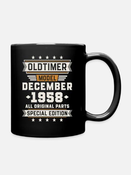 Oldtimer December 1958 Geburtstag Geschenk - Tasse einfarbig - Schwarz