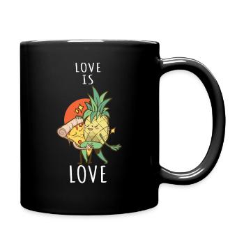 Pizza Hawaii Ananas Pizza Essen - Tasse einfarbig - Schwarz - Rechts