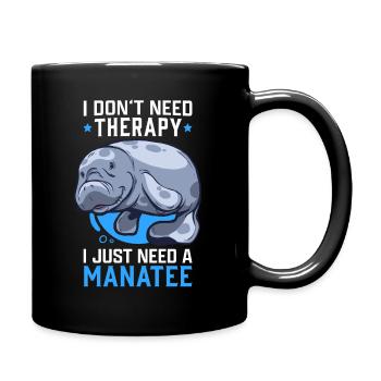 Seekuh keine Therapie Manati Meeressäuger Seekuh - Tasse einfarbig - Schwarz - Rechts