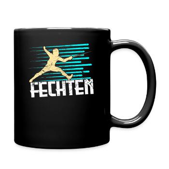 Fechten - Tasse einfarbig - Schwarz - Rechts