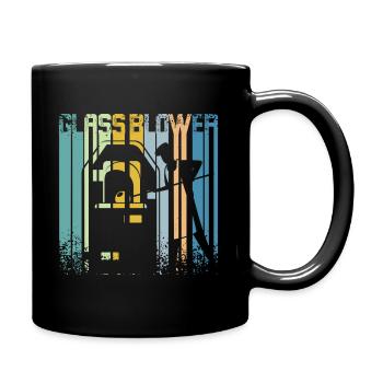 Vintage Retro Glassblowers - Full Colour Mug - black - Right