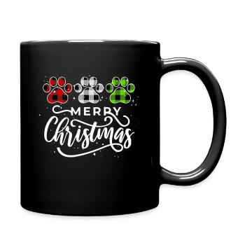 Frohe Weihnachten Katze Pow CatChristmas - Tasse einfarbig - Schwarz - Rechts