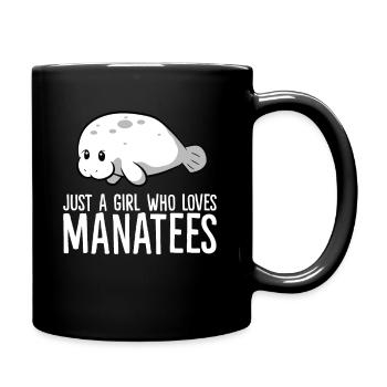 Nur ein Mädchen, das Seekühe liebt - Tasse einfarbig - Schwarz - Rechts