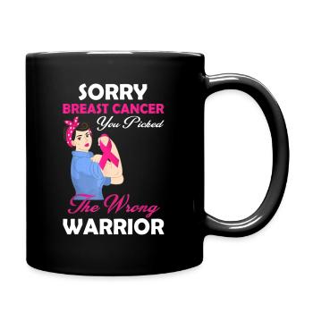 Brustkrebs Bewusstsein T-Shirt Sorry Brust Cance - Tasse einfarbig - Schwarz - Rechts