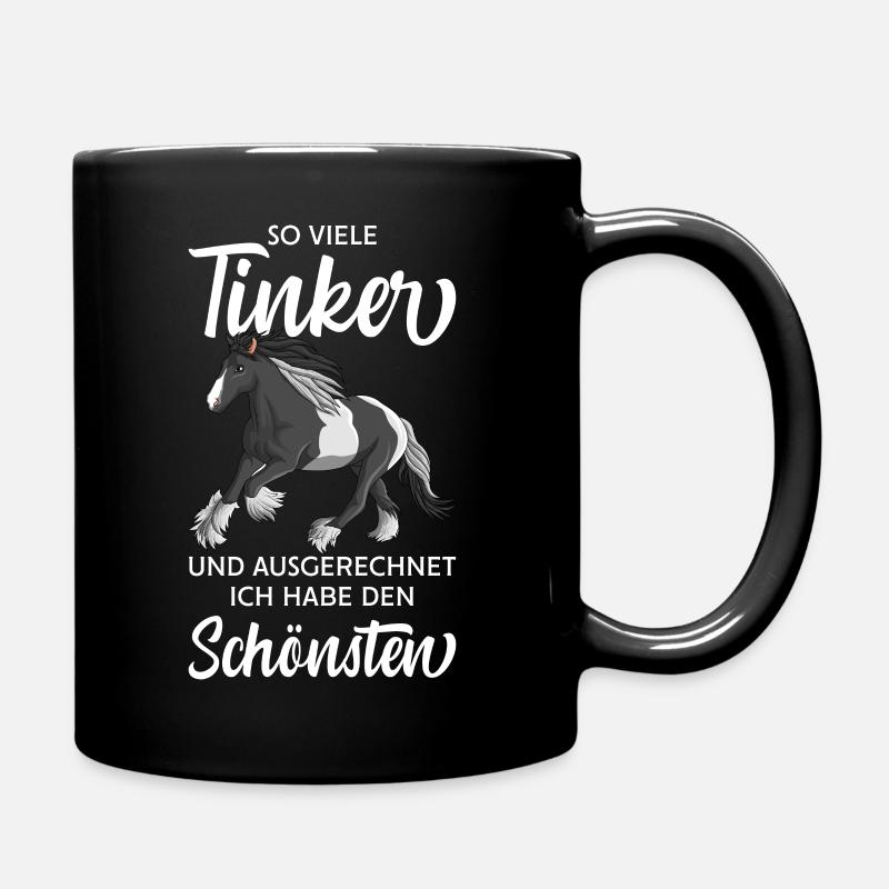 Tinker Pferd Reiterin Damen Pferde Mädchen - Tasse einfarbig - Schwarz