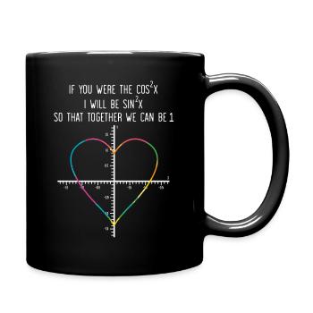 Mathematics Teacher Student Mathematician Valentine's Day - Full Colour Mug - black - Right