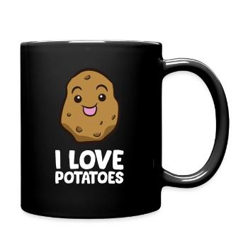 Drôle d’amateur de pommes de terre J’adore les pommes de terre - Mug uni - noir - Droite