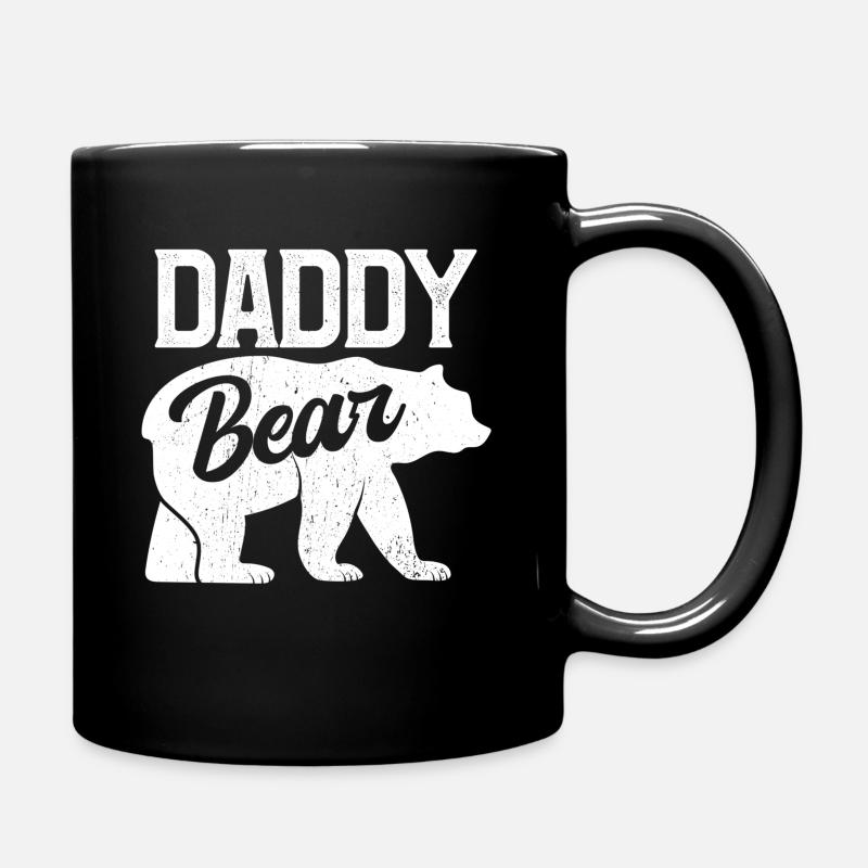 Daddy Bear Funny Dad Papa Fathers Day - Full Colour Mug - black