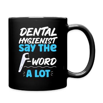 Dental Hygienist Floss Dental - Full Colour Mug - black - Right